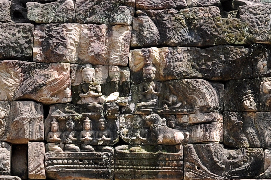 rare depiction of a bull on a Buddhist relief of the Bayon period 