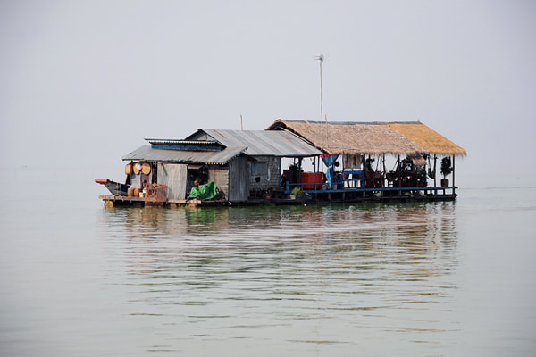 houseboat on Cambodia's Great Lake Tonle Sap