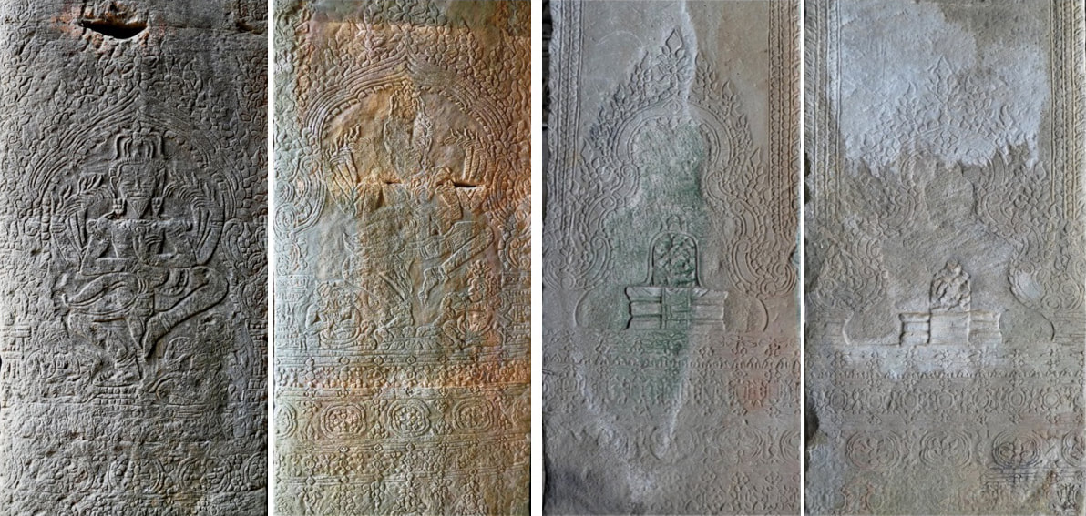Bild 25, 26, 27 & 28: Preah Khan Tempel (Angkor) und Bayon Tempel (Angkor Thom) 