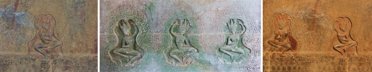 Nördliche Galerie des West-Gopuram am Angkor Wat: Tanzende Göttinnen