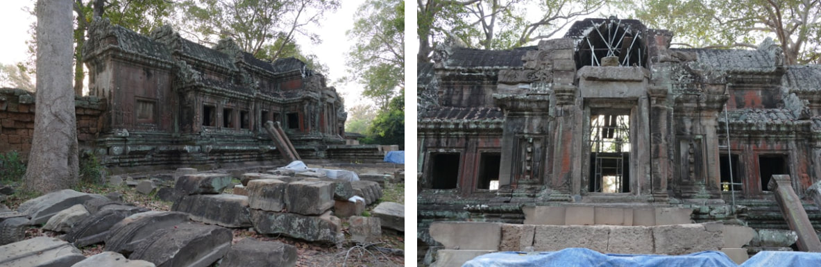 Restaurierungsarbeiten am Ost-Gopuram (Innenfront)