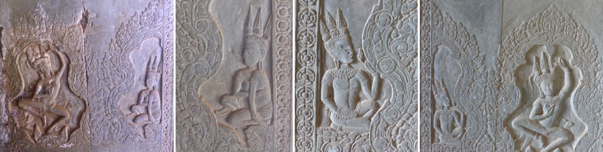 Bild 36-39: Angkor Wat – Tänzerinnen
