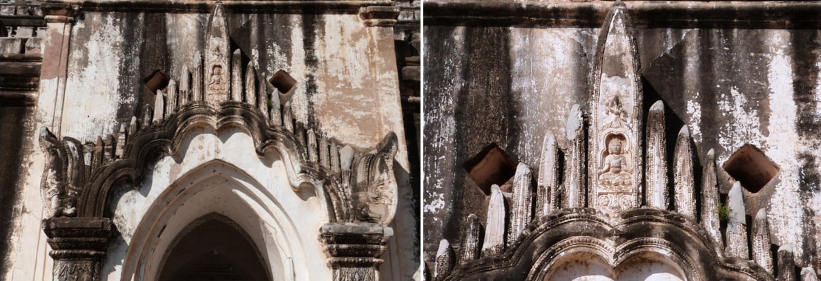 Bild 30 & 31: That-byin-nyu Tempel, Makara-Bogen an einem Portal