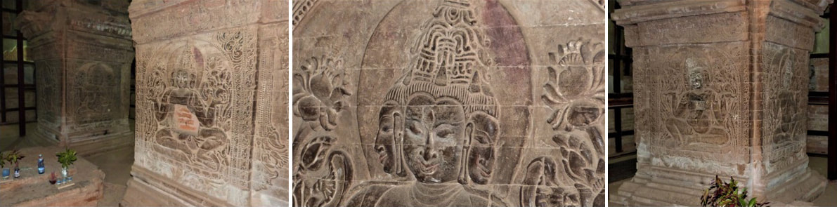 Bild 37, 38 & 39: Nanpaya (Nr. 1239) – Pfeiler im Innenraum