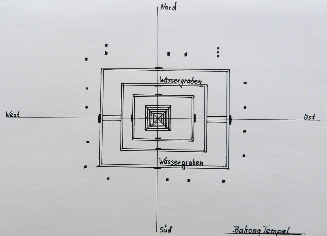 Skizze des Bakong-Tempels in Roluos