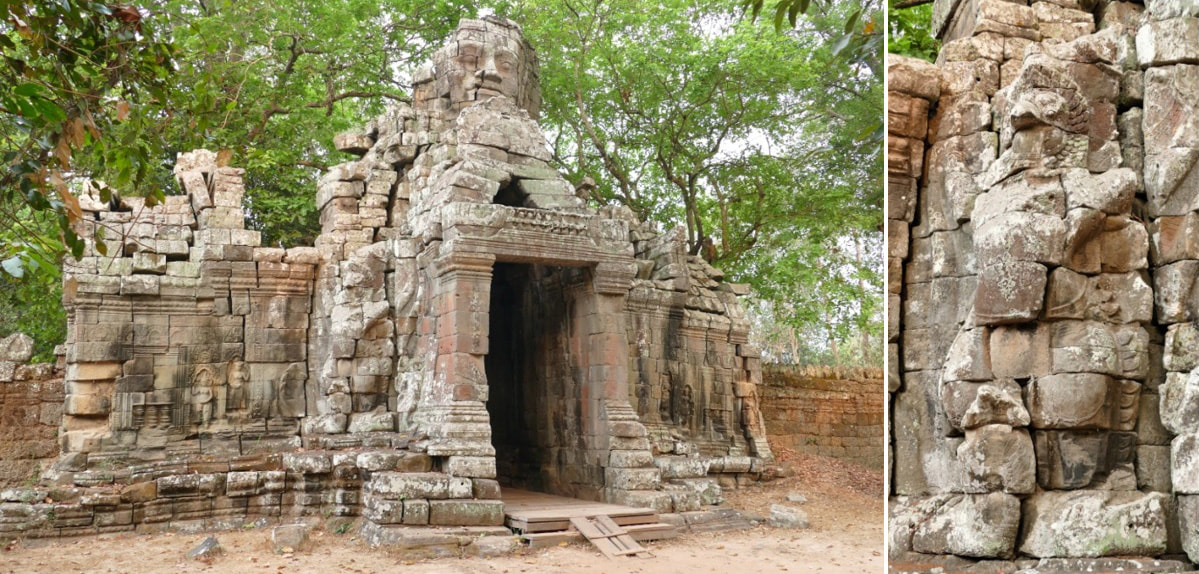 Banteay Kdei Tempel: West-Gopuram (Außenseite) und Garuda