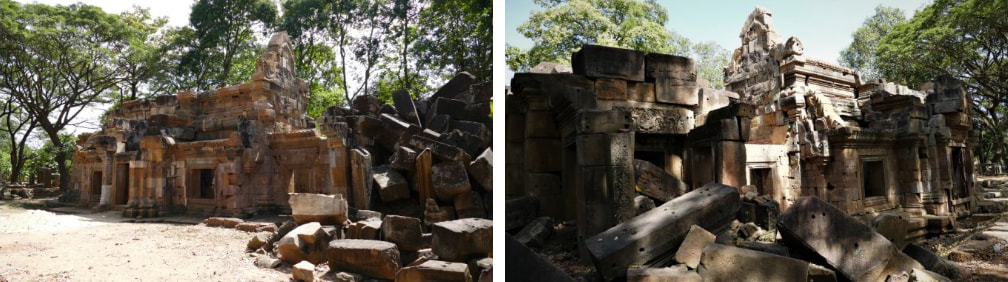 Bild 23 & 24: Baset Tempel – Maha Mandapa, Antarala & Garbhagriha, Ansicht Nord und Süd