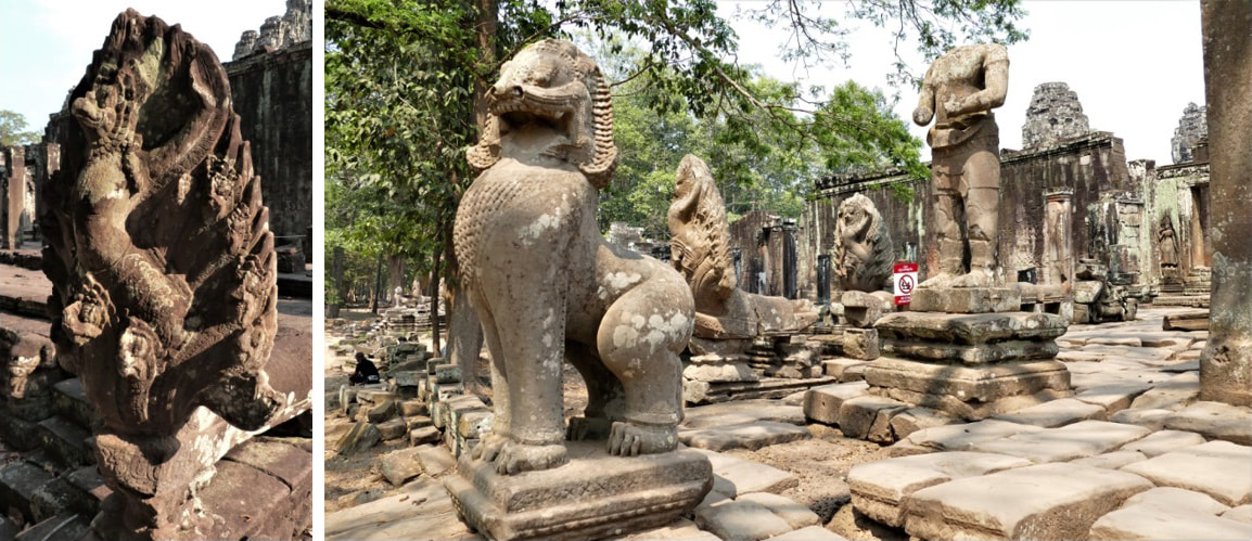 Bild 26 & 27: Garuda auf Naga und Eingangsbereich West
