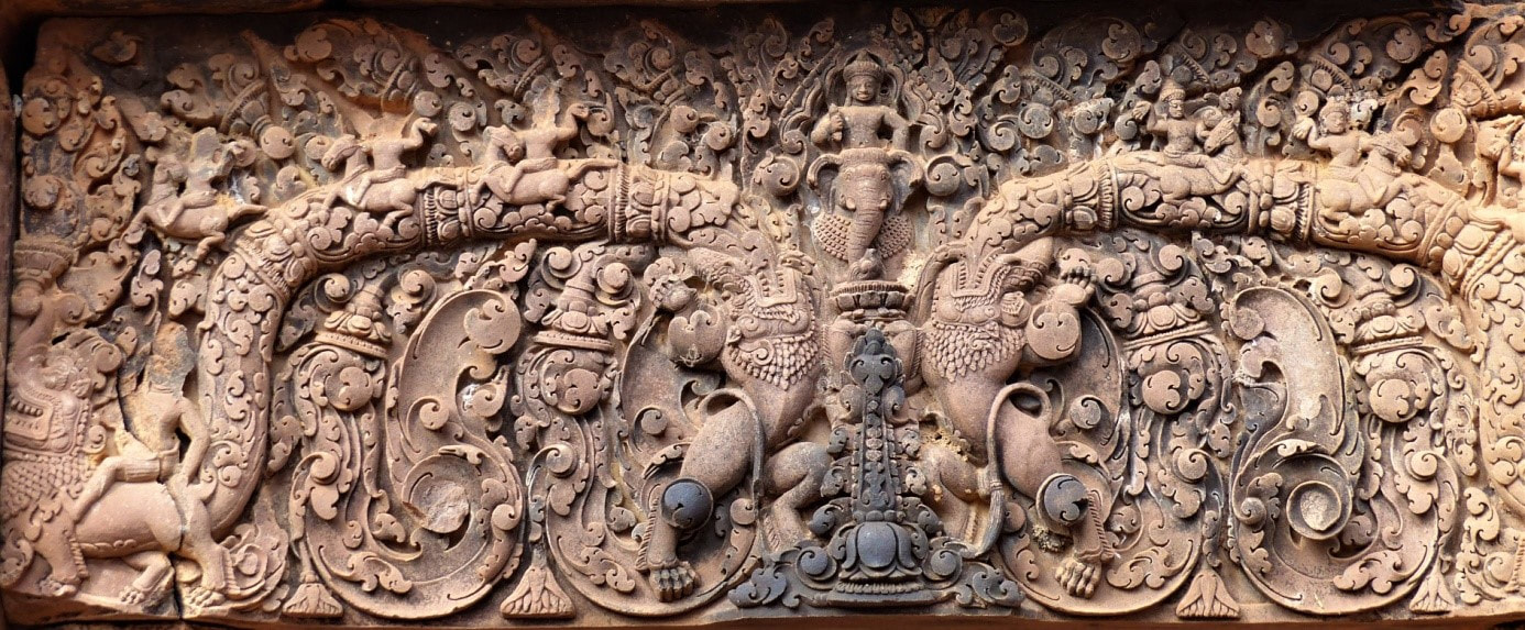 Bild 5: Banteay Srei Tempel – Lintel über der Scheintür der Nord-Bibliothek