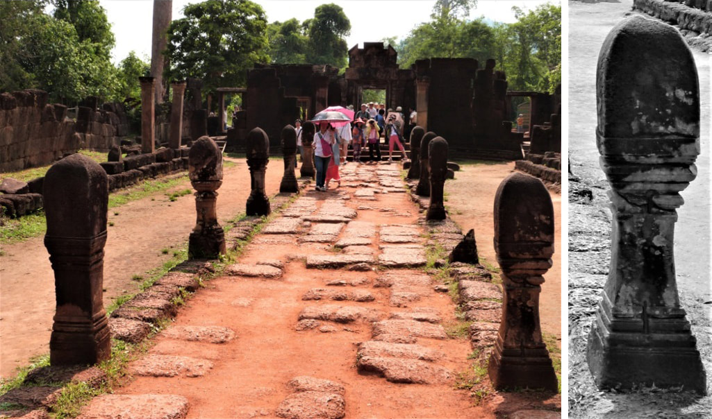 Bild 10 & 11: Banteay Srei Tempel – Ostallee 