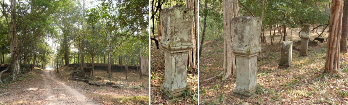 Bild 23, 24 & 25: Beng Mealea Tempel – Mauer und Ostallee 