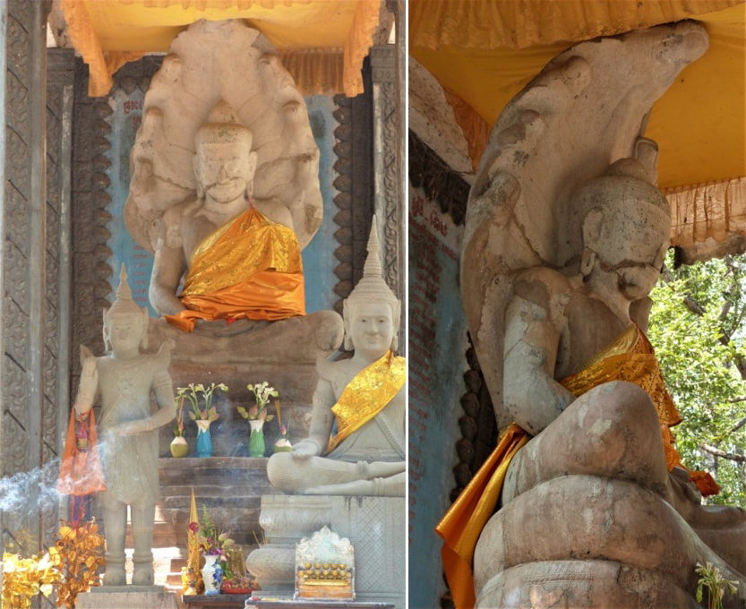 Bild 23 & 24: Wat Preah Vihear Pram Pi Lveng – Buddha Mucilinda 