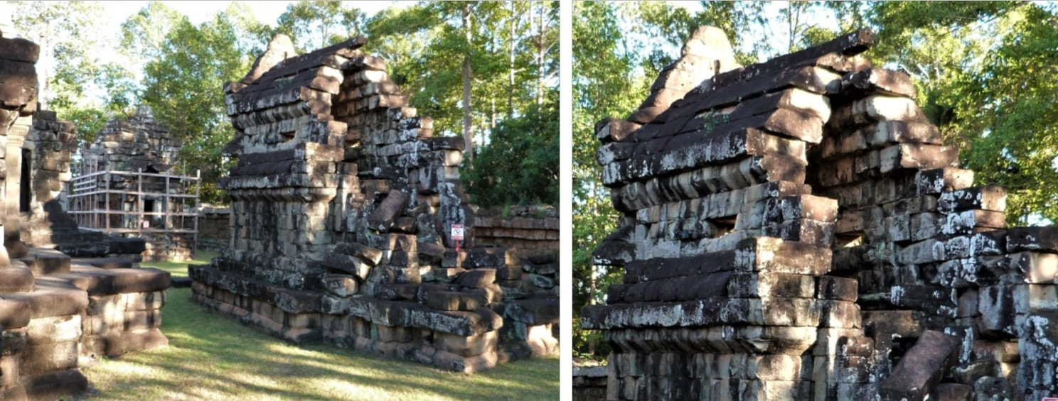 Bild 12 & 12.1: Kragdach im Athvear Tempel in Siem Reap