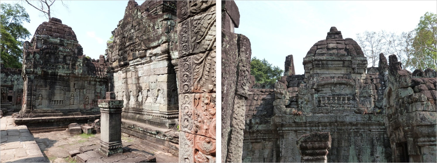 Bild 17 & 18: Preah Khan Tempel (Angkor) – Kuppelbauten 