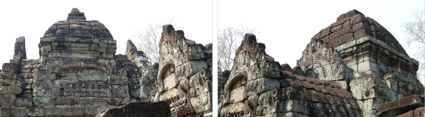 Bild 19 & 20: Preah Khan Tempel (Angkor) – Kuppeldächer 