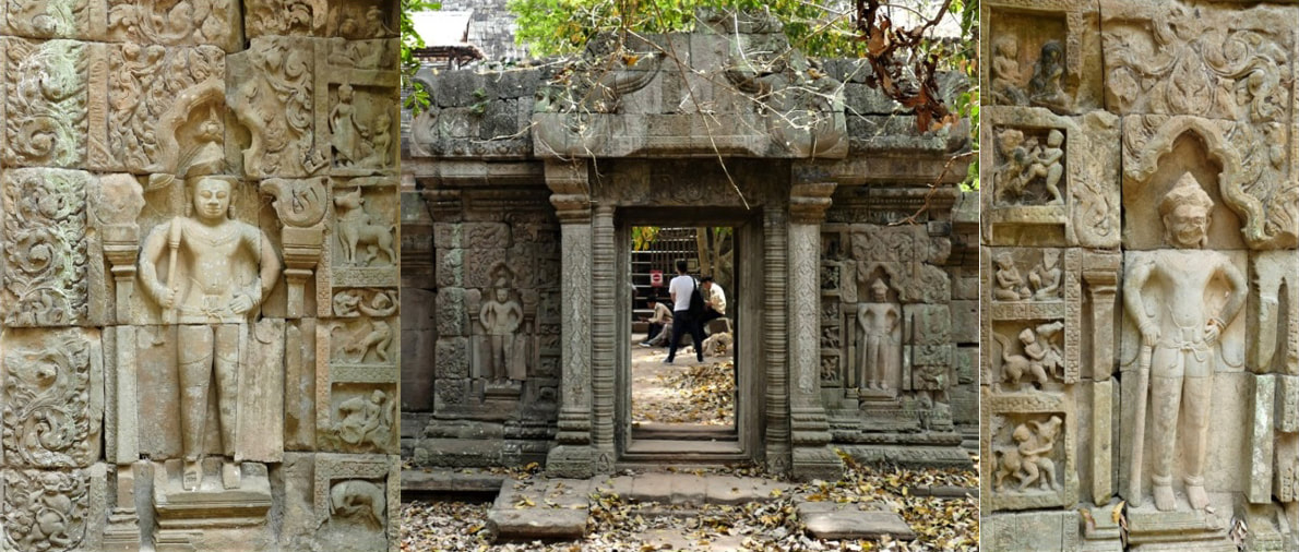 Bild 2, 3 & 4: West-Gopuram Baphuon Tempel – Außenseite