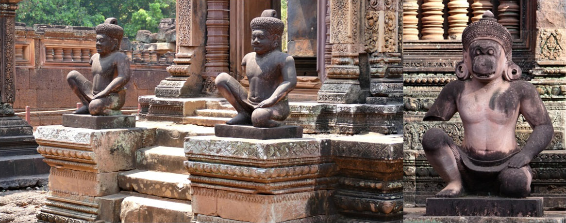 Bild 22 & 23: Banteay Srei Tempel – Tempelwächter