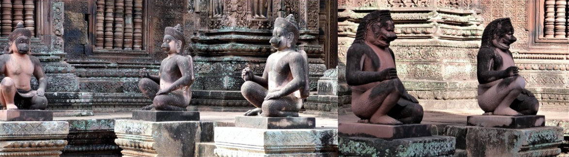 Bild 24 & 25: Banteay Srei – Tempelwächter