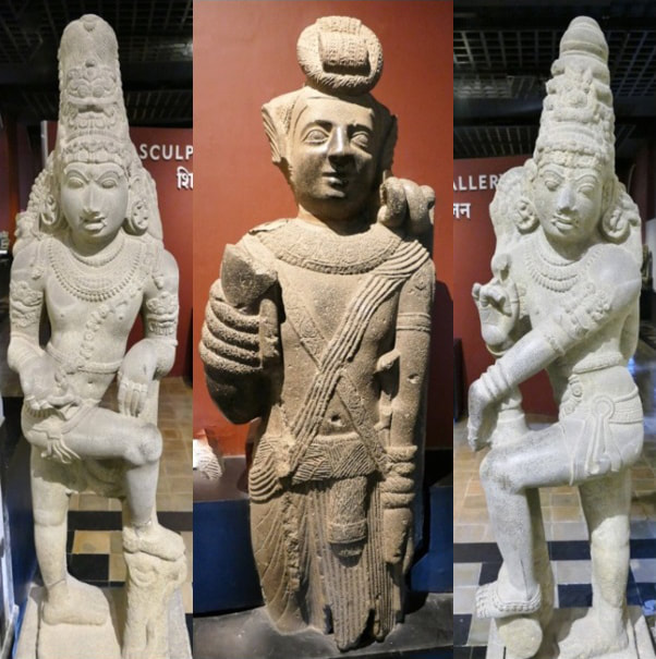 Bild 38, 39 & 40: Dvarapalas im Chhatrapati Shivaji Maharaj Vastu Sangrahalaya in Mumbai (ehemals Prince of Wales Museum of Western India Mumbai)