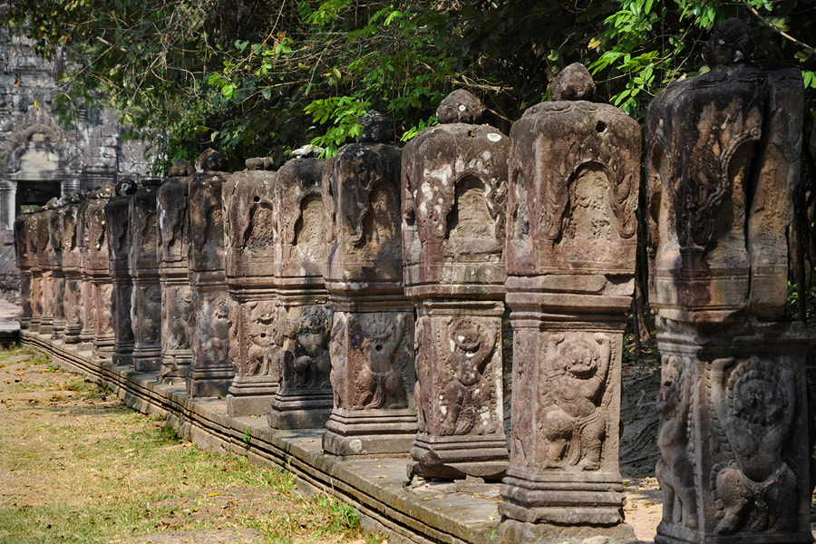 boundary stones in front of Preah Khan's east gate
