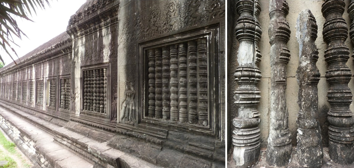 Bild 1 & 2: Angkor Wat – untere Galerie
