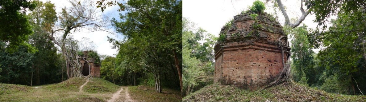 Bild 40 & 41: Oktogon-Tempel (Z) der Trapeang Ropeak Gruppe 