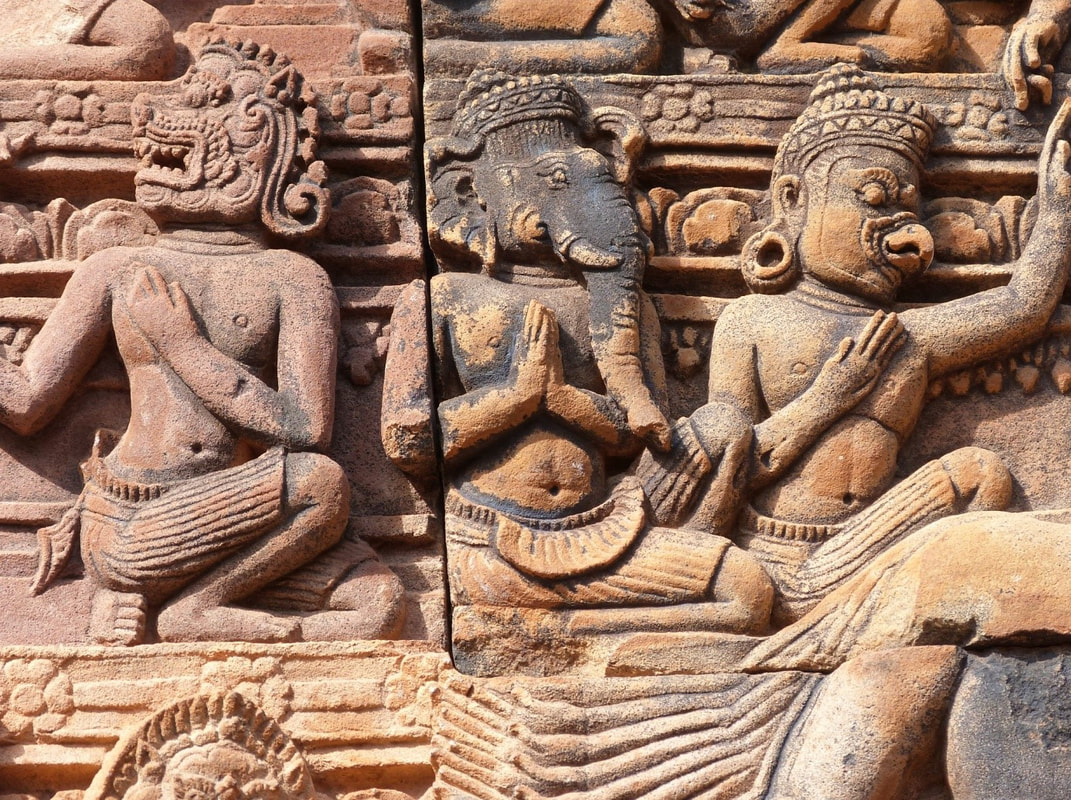 Bild 9: Kambodscha Banteay Srei Tempel: Tympanon mit GANESHA