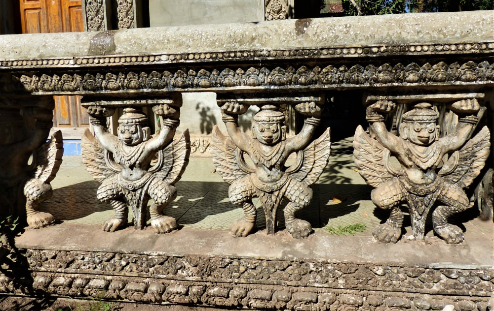 Garuda-Balustrade im Wat Kesararam Siem Reap 