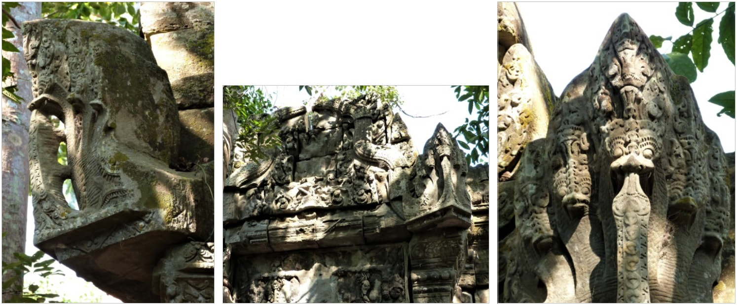 Prasat Banteay Ampil: fünfköpfiges Naga-Akroterion 