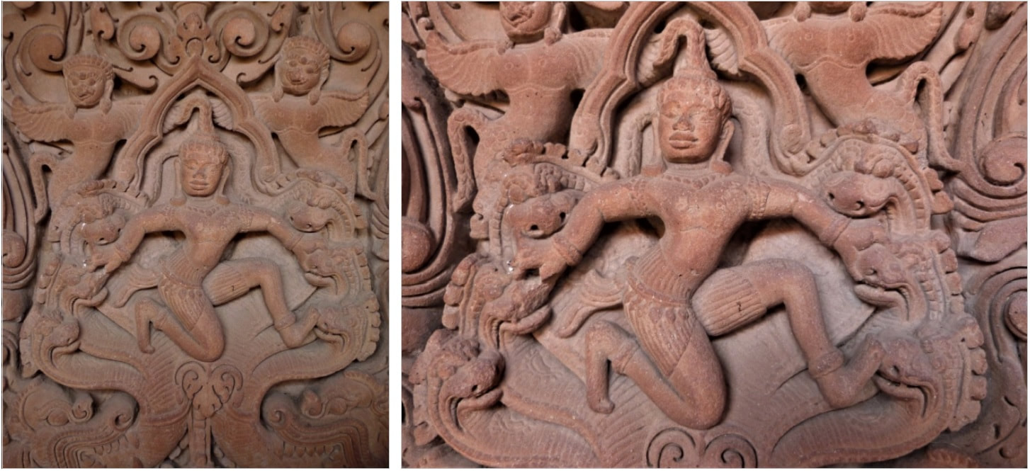 Garuda-Naga-Lintel im National Museum Phnom Penh