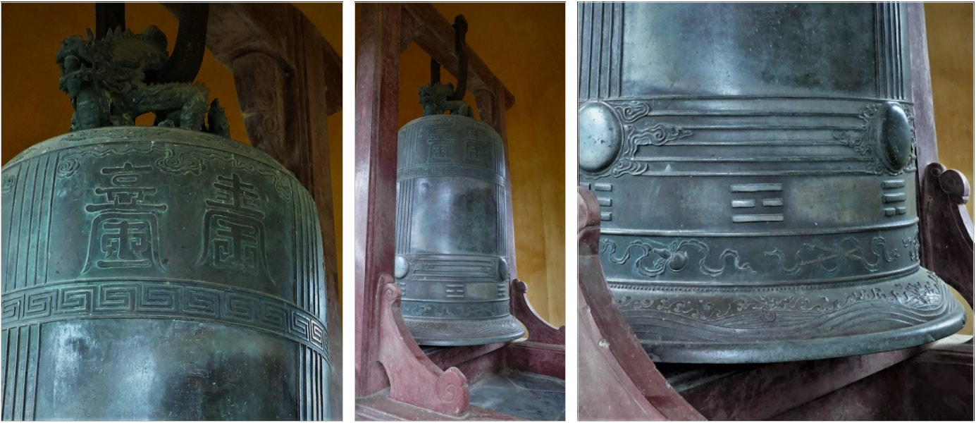 Bild 8.1, 8.2 & 8.3: HUE Thien Mu Pagoda – große Glocke von 1710