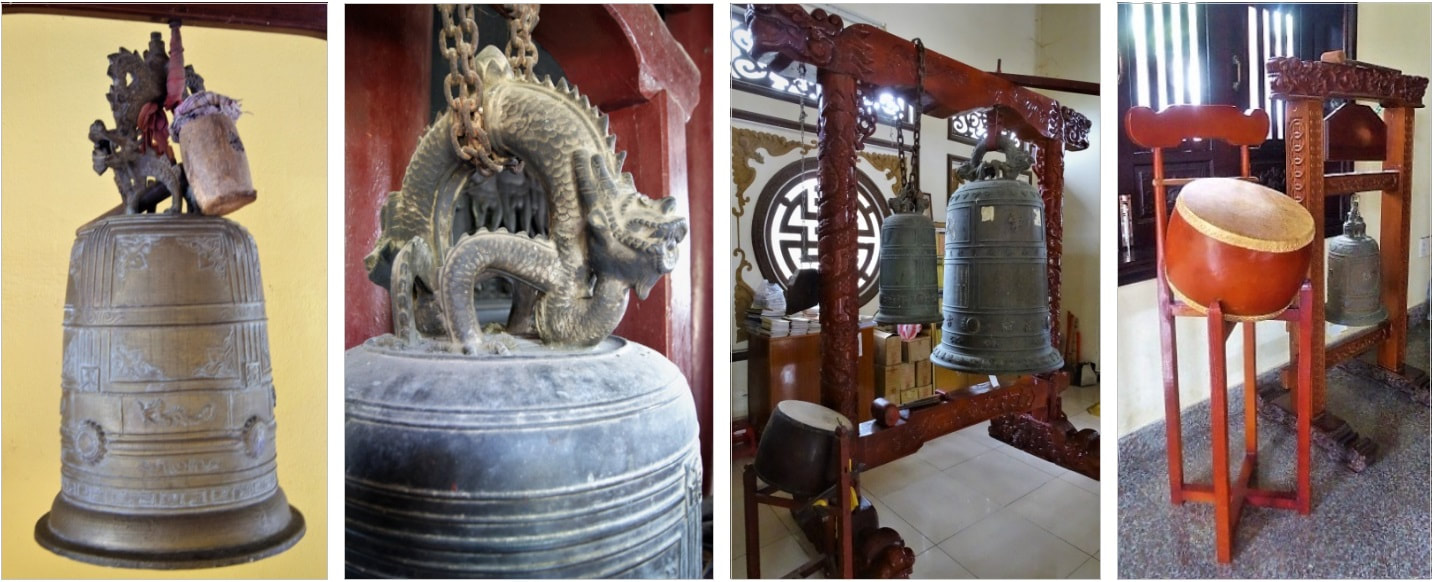 Bild 9.1 – 9.4: Glocken in Pagoden von Hue und Da Nang 