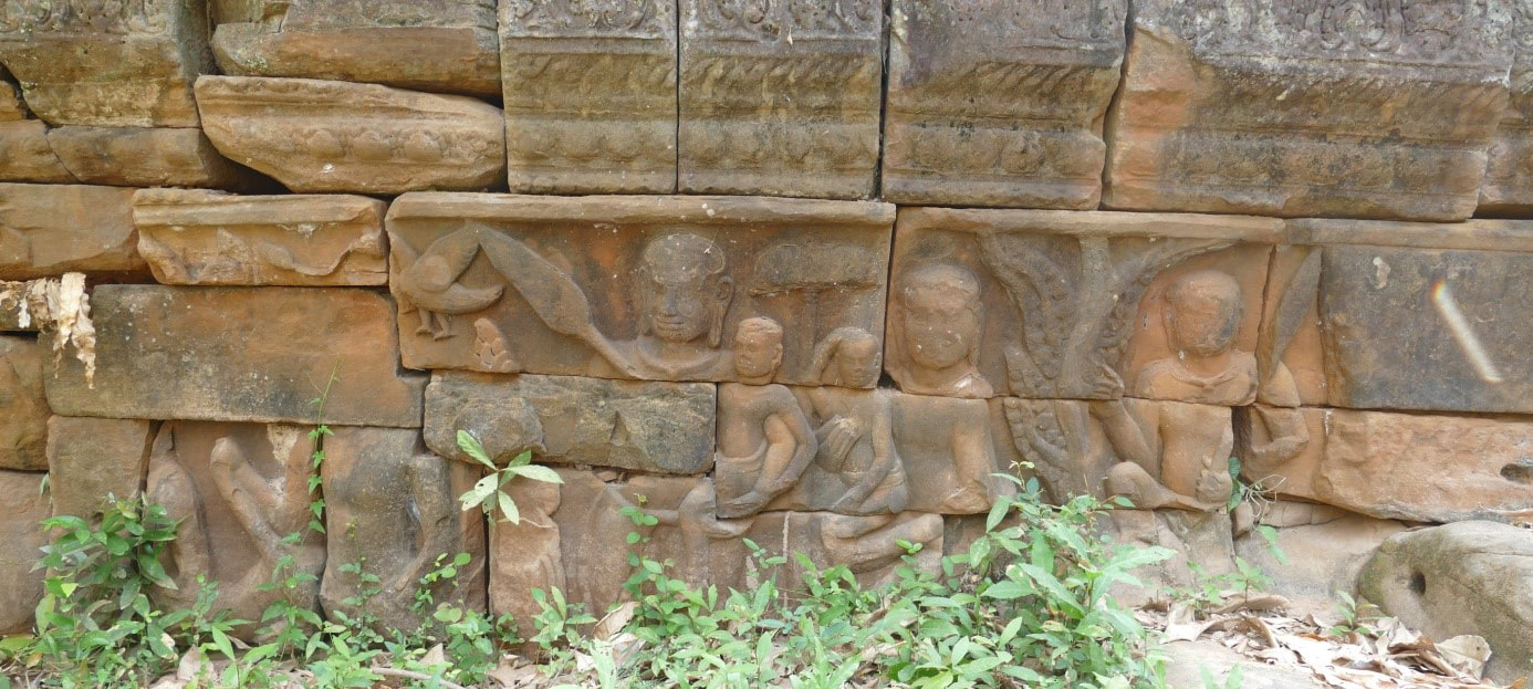Bild 10: Preah Khan Tempel (Angkor) – Relief am Ost-Steg