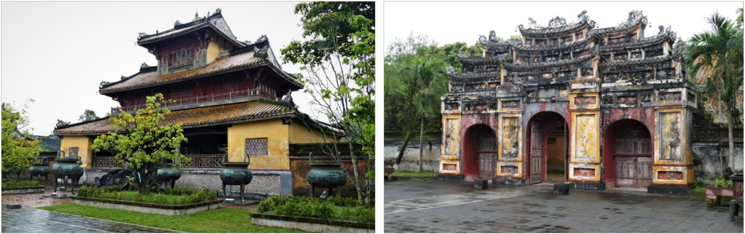 Hof mit neun dynastischen Urnen und Tor zum Hưng Miếu Tempel
