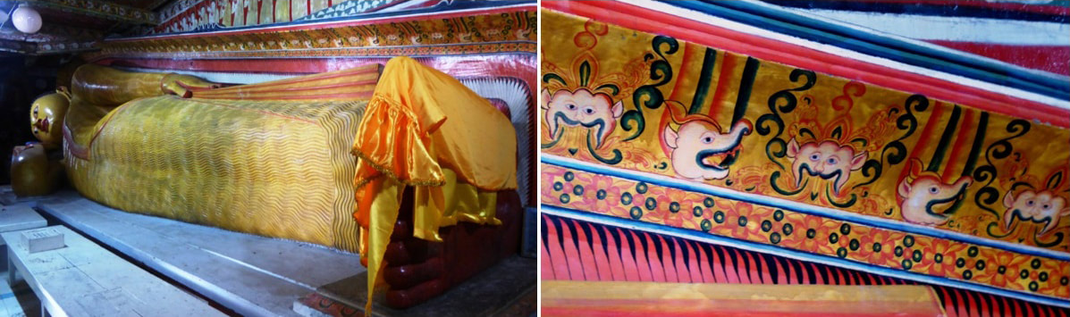 Bild 51 & 52: Hanguranketa: Liegender Buddha & dekorative Zierkante mit Kalas und Makaras