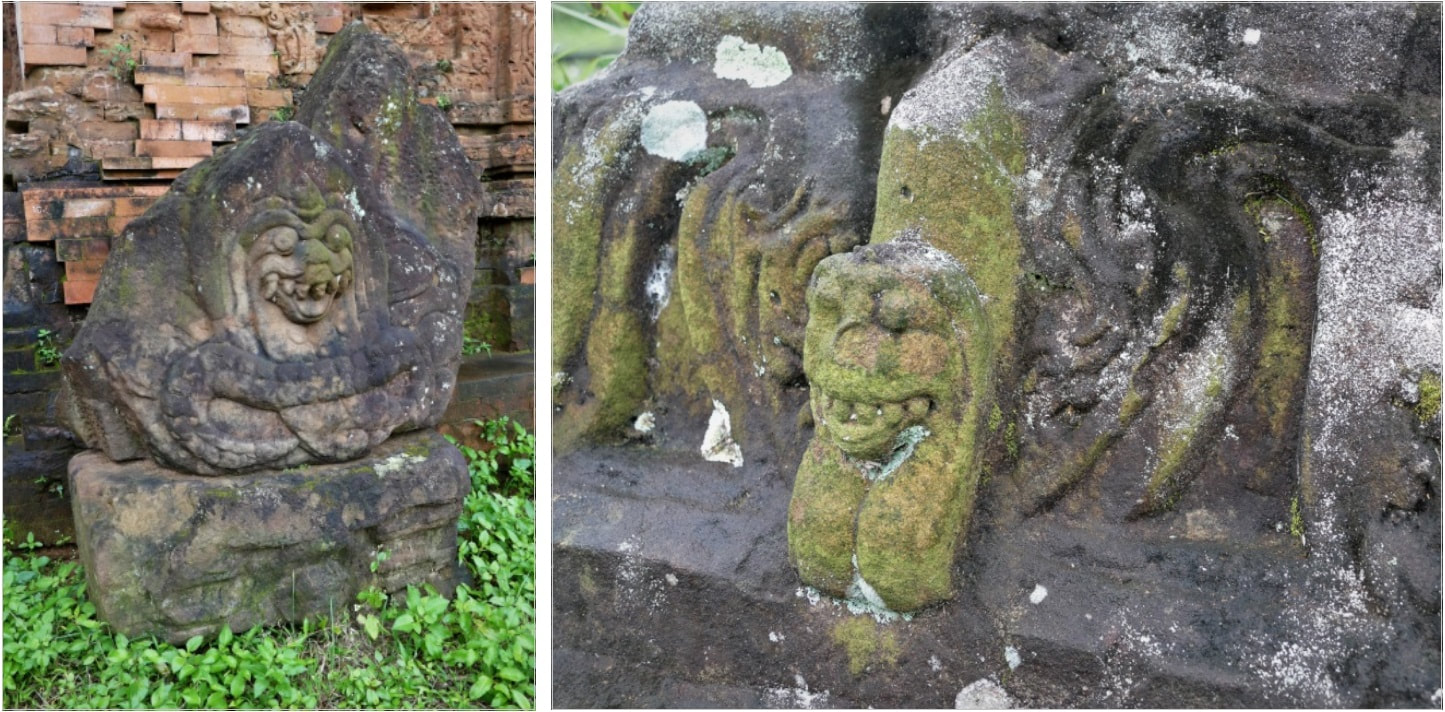 Bild 15 & 15.1: Reliefs vom Tháp Khương Mỹ Tempel