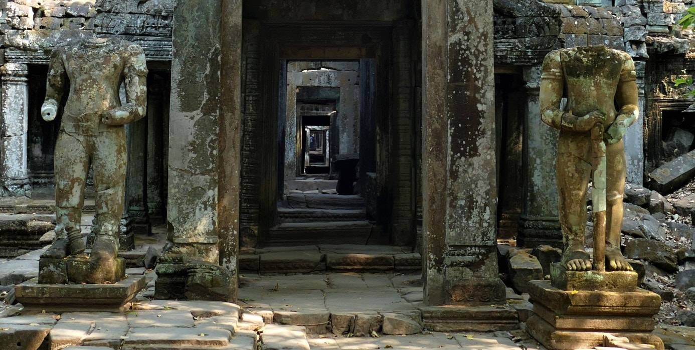 Dvarapalas am Preah Khan Tempel in Angkor