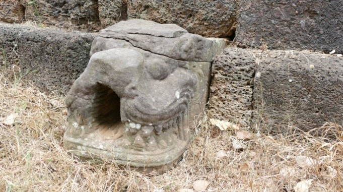 Pre Rup Tempel – Wasserspeier im unteren Bereich
