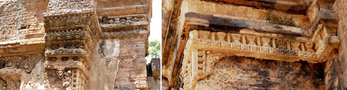 Bild 14 & 15: Kapitell und Zierband am Preak Ko Tempel