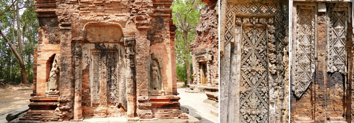 Bild 18, 19 & 20: Scheintüren am Preah Ko Tempel 