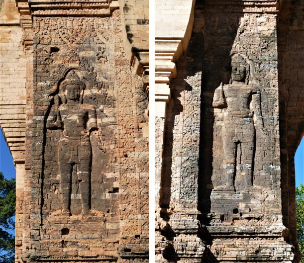 Bild 31 & 32: Prasat Kravan – Dvarapalas am mittleren Prasat
