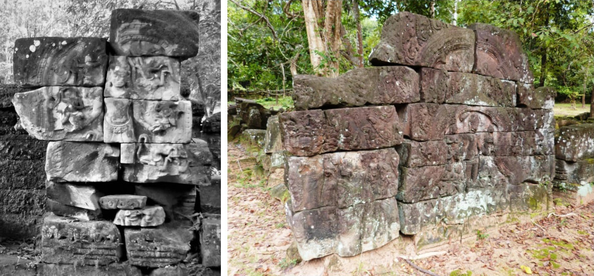 Bild 4 & 5: Krol Ko Tempel, Tympana-Rekonstruktionen 