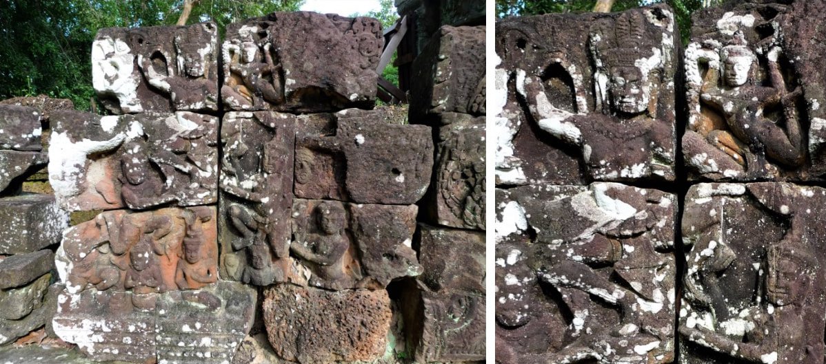 Bild 8 & 8.1: Krol Ko Tempel, Tympanum I und Teilaufnahme