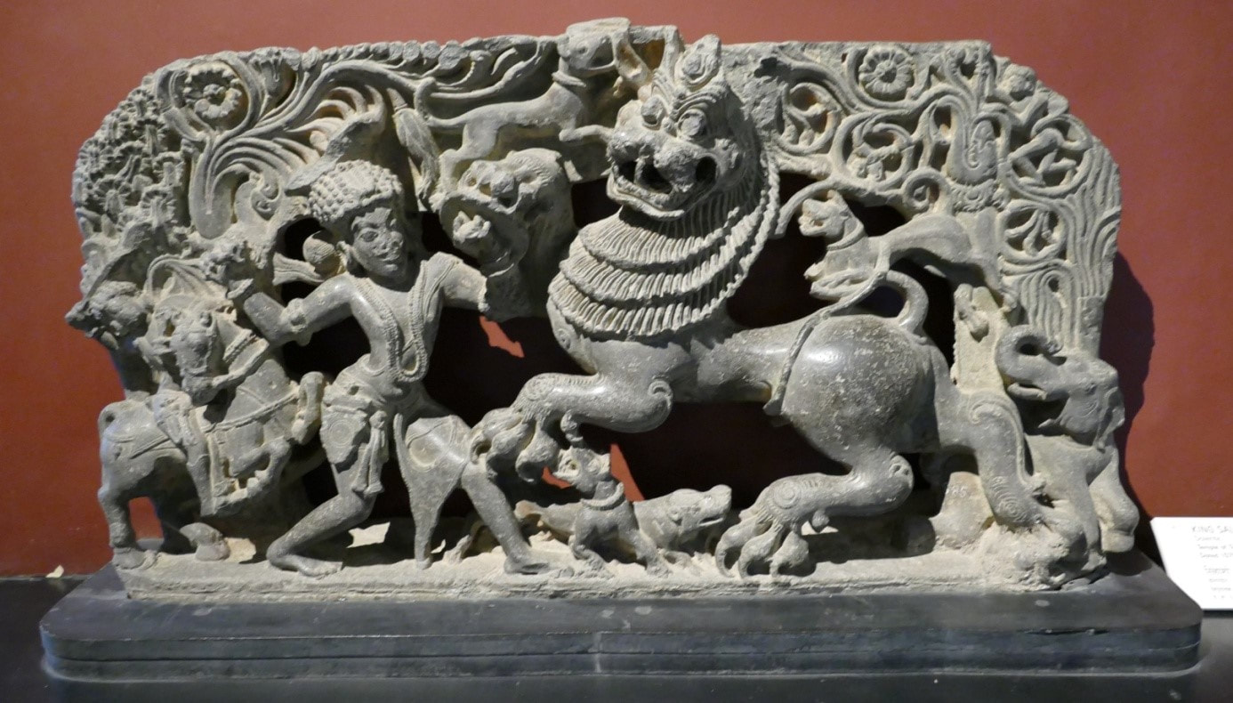 Chhatrapati Shivaji Maharaj Vastu Sangrahalaya Mumbai: König Sala bekämpft den Löwen 