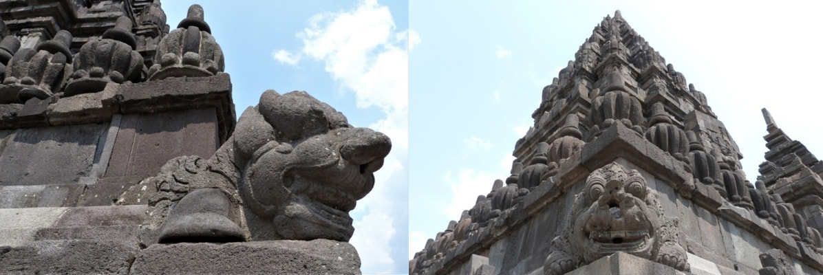 Bild 15 & 16: Prambanan – Wasserspeier (Gargoyle)