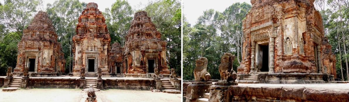 Roluos Gebiet: Preah Ko Tempel mit Löwen