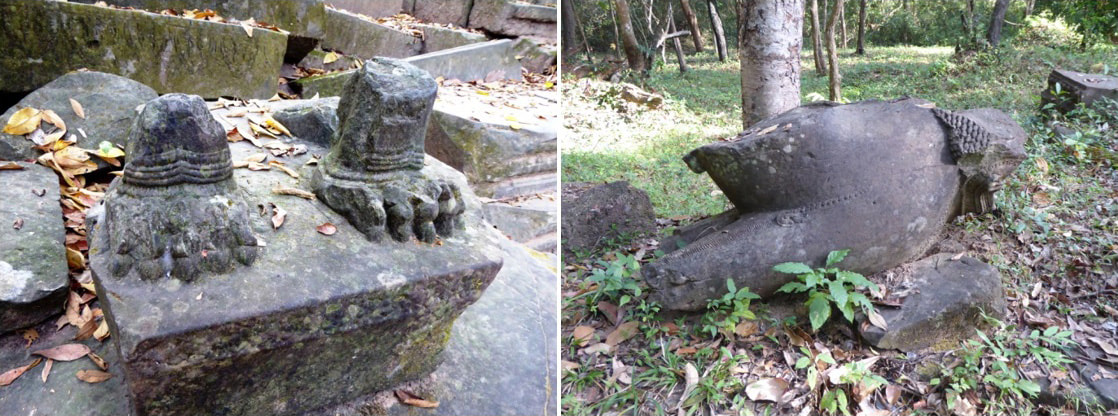 Beng Mealea Tempel: Löwenfragmente