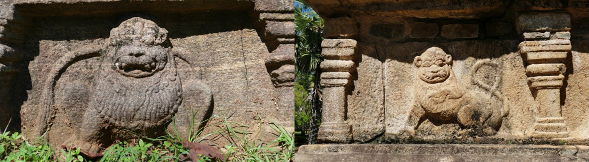 Bild 39 & 40: Polonnaruwa – Löwen 