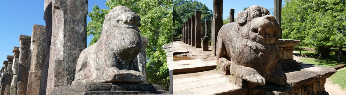 Bild 43 & 44: Polonnaruwa – zweite Ratshalle