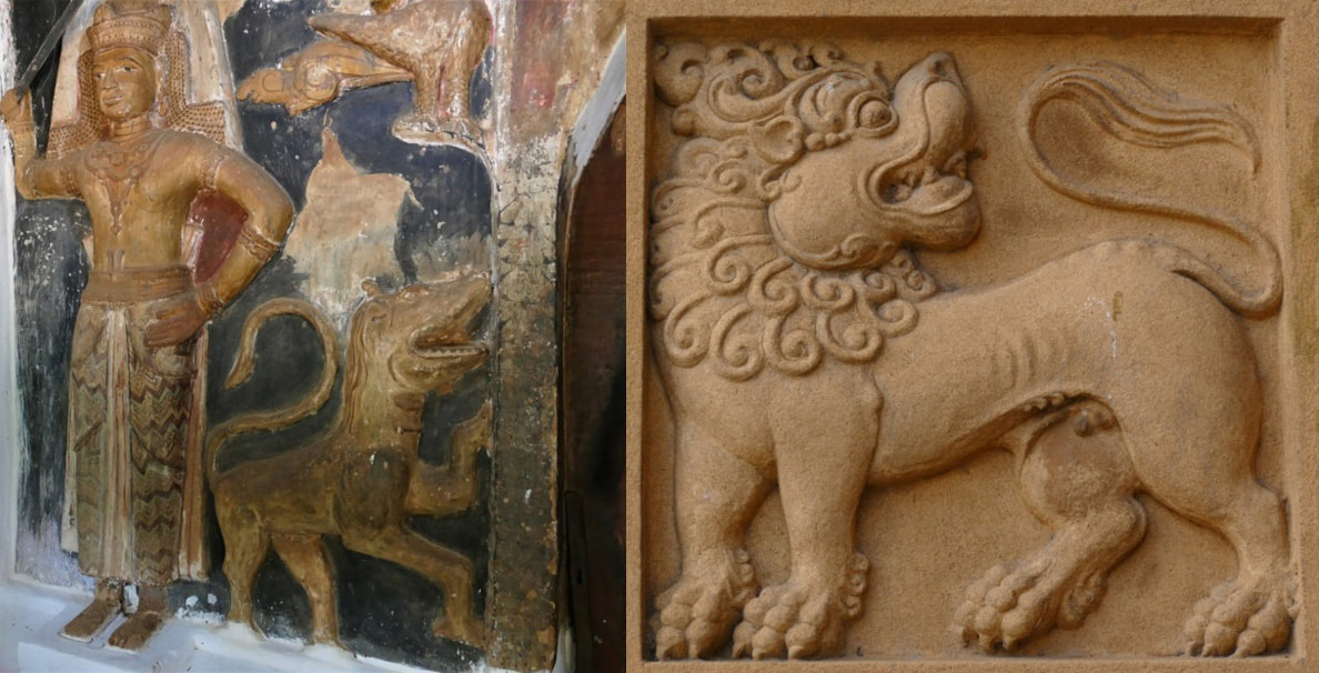 Bild 52 & 53: Löwen im Yudaganawa Tempel und der Kelaniya Rajamaha Viharaya Colombo